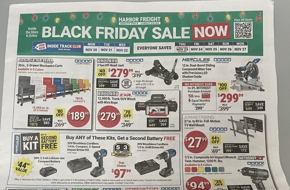 Harbor Freight Tools Black Friday 2023 - Page 1
