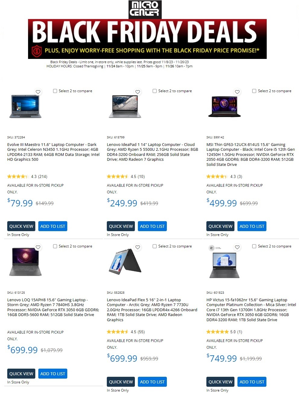Micro Center Black Friday 2023 - Page 1