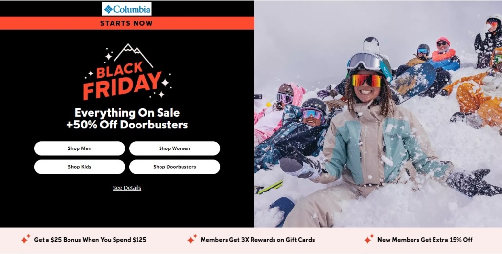 Columbia Sportswear Black Friday 2023 - Page 1