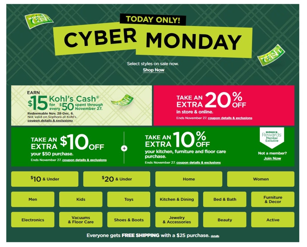 Kohl's Cyber Monday 2023 - Page 1