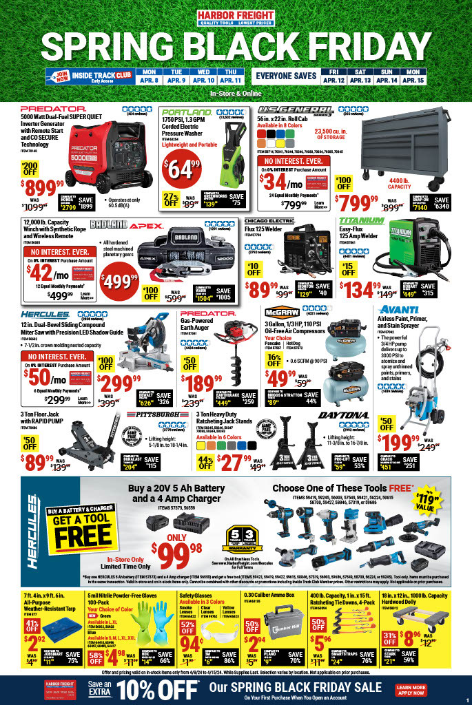 Harbor Freight Tools Spring Black Friday 2024 - Page 1