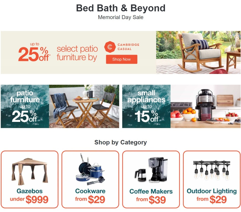 Bed Bath & Beyond Memorial Day 2024 - Page 1