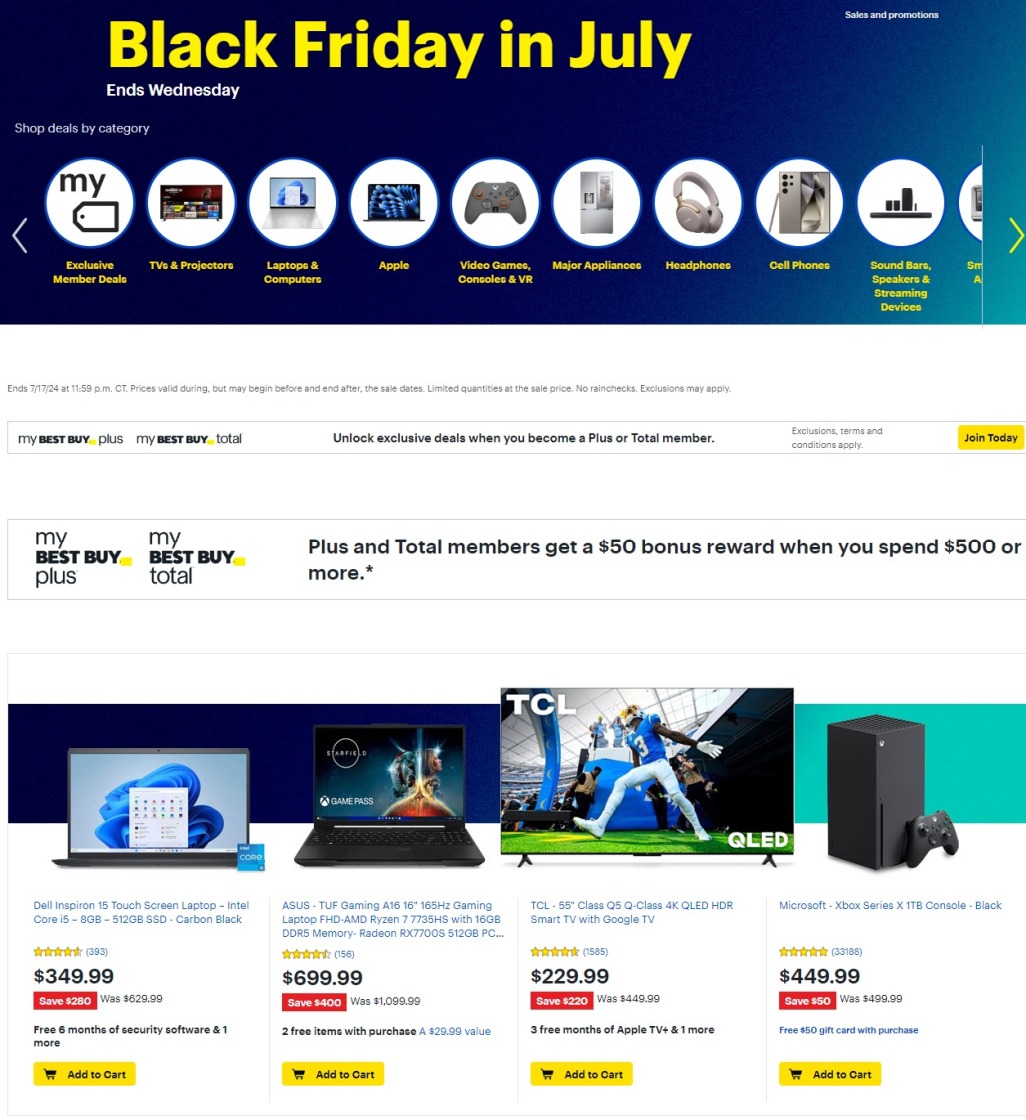 Best Buy Black Friday in July 2024 - Page 1