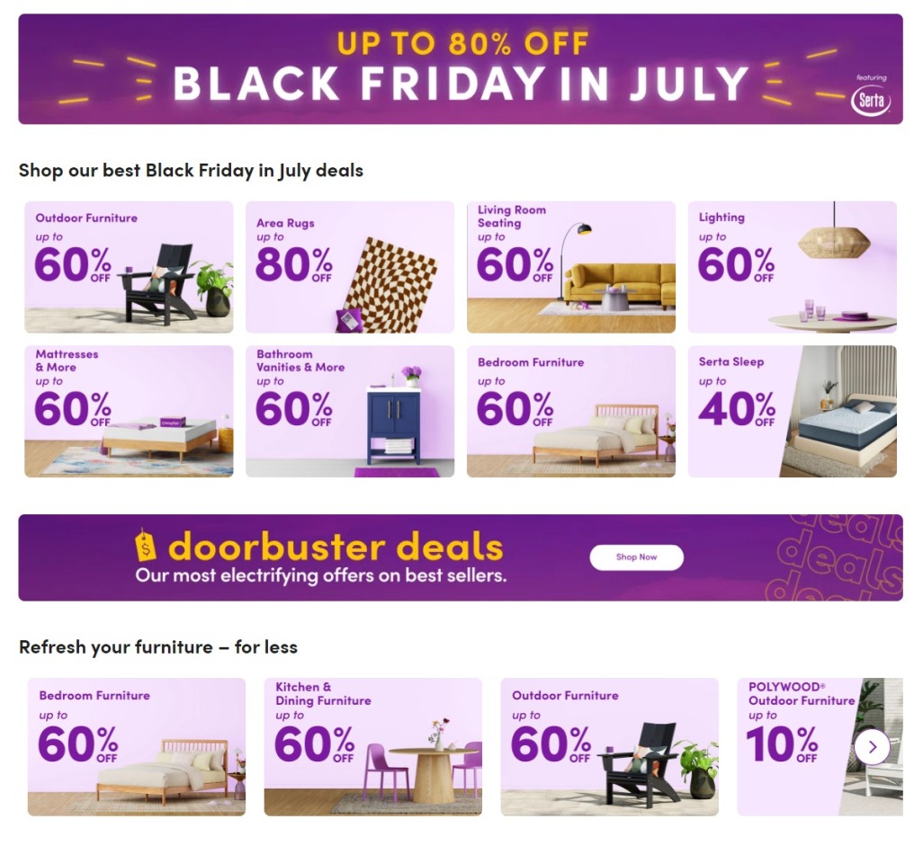 Wayfair Black Friday in July 2024 - Page 1