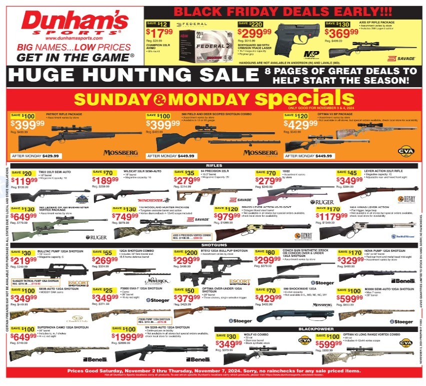 Dunham's Sports Pre-Black Friday 2024 - Page 1