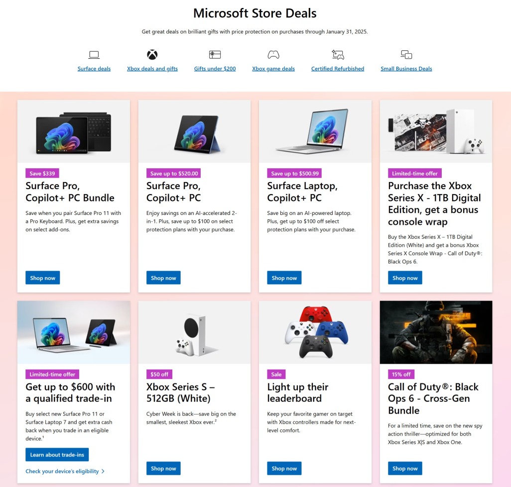Microsoft Store Cyber Monday 2024 - Page 1