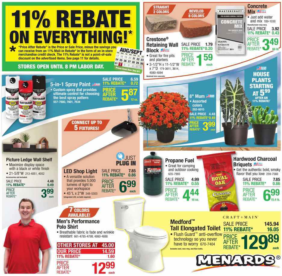 Menards Weekly Ad Aug 21-Sep 01 - Page 1
