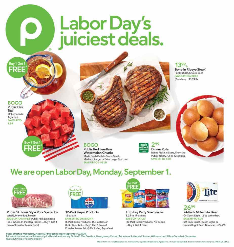 Publix Weekly Ad Aug 27-Sep 02 - Page 1