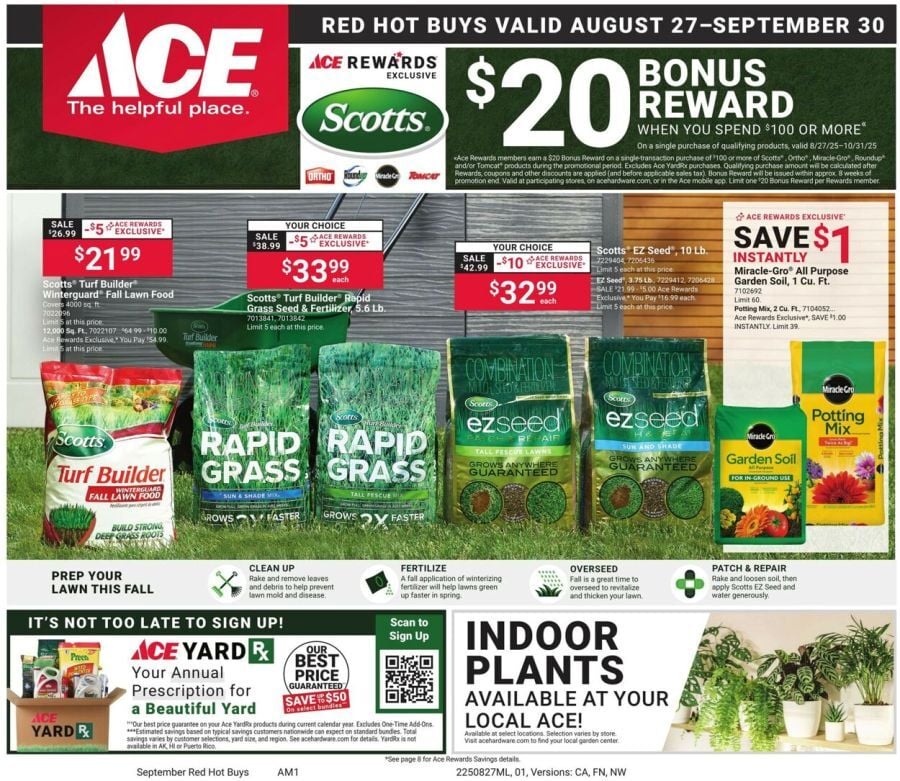 Ace Hardware Weekly Ad Aug 27-Sep 30 - Page 1