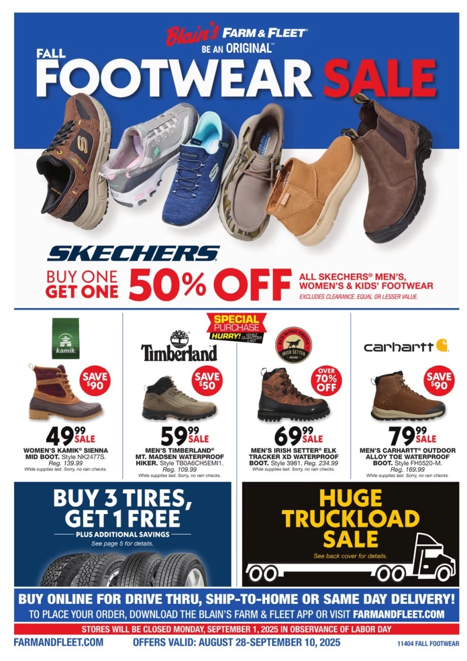Blain's Farm & Fleet Weekly Ad Aug 28-Sep 10 - Page 1