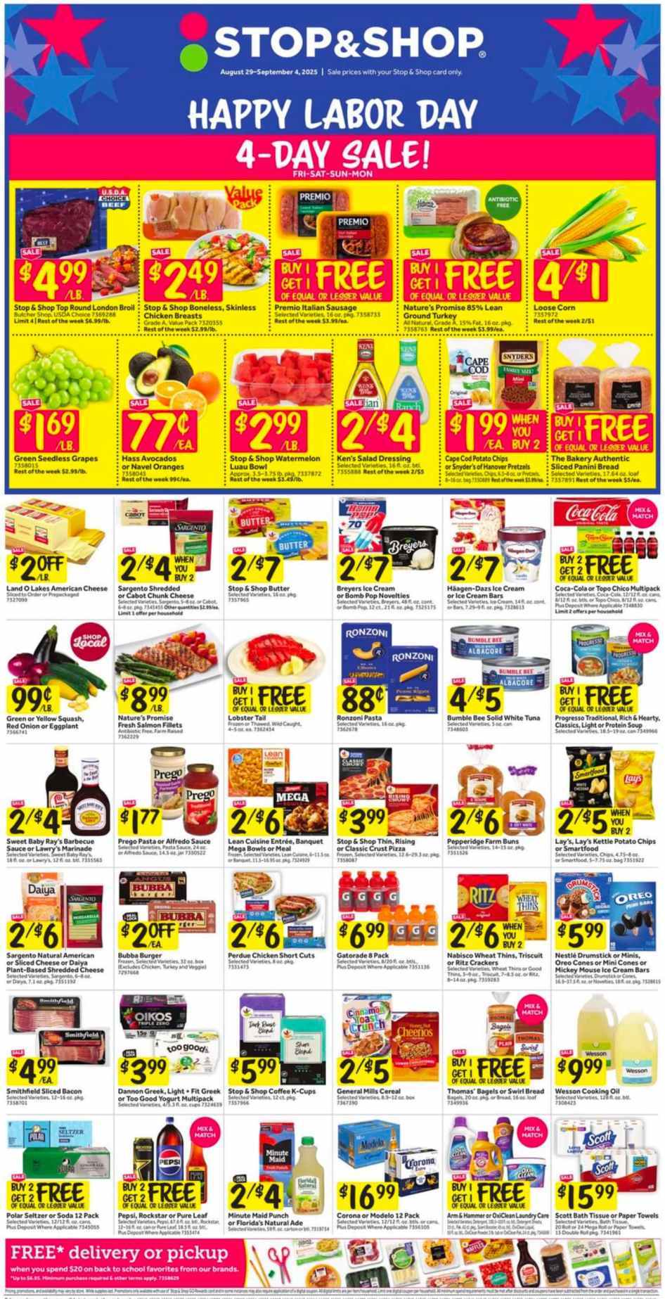 Stop & Shop Weekly Ad Aug 29-Sep 04 - Page 1