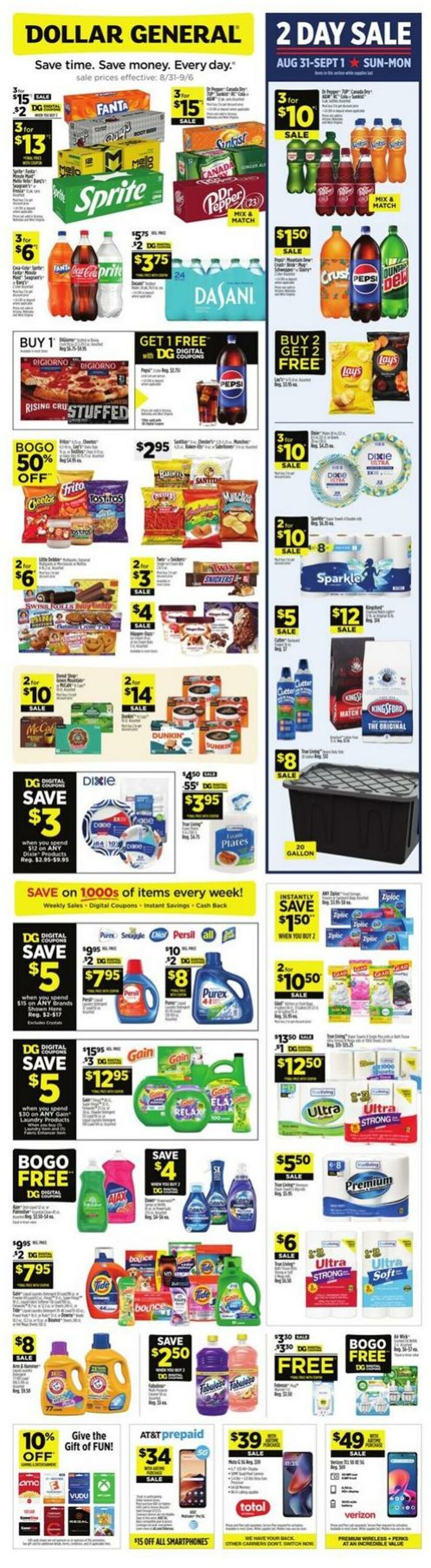 Dollar General Weekly Ad Aug 31-Sep 06 - Page 1