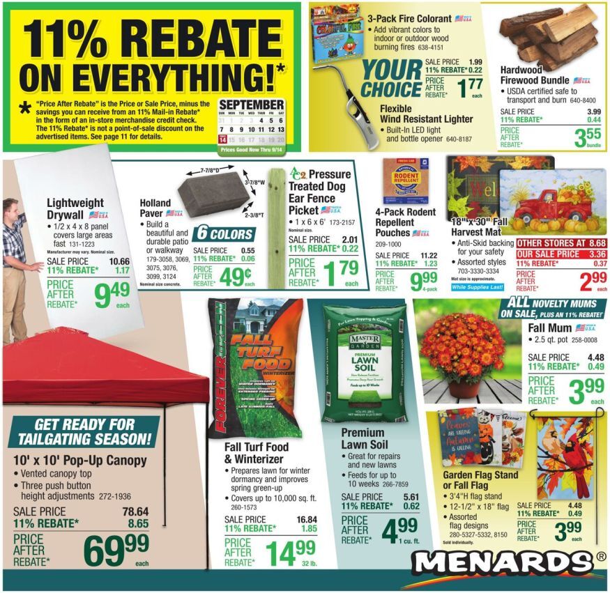 Menards Weekly Ad Sep 03-14 - Page 1