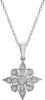 Macy's Diamond Quatrefoil Cluster 18" Pendant Necklace (1/10 ct. t.w.) in Sterling Silver