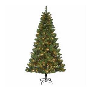 Artificial Pre-Lit Christmas Tree, Douglas Fir, 300 Clear Lights, 7-Ft.