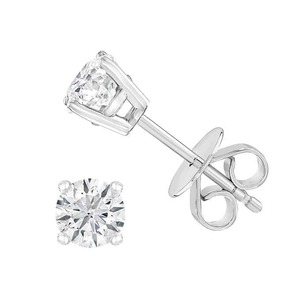 Round Brilliant 0.80 ctw VS2 Clarity, I Color Diamond 14kt White Gold Stud Earrings