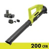 RYOBI ONE+ 18V 90 MPH 200 CFM Cordless Battery Leaf Blower/Sweeper w/2.0 Ah Battery and Charger