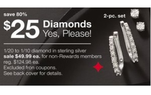 1/20 to 1/10 diamond in sterling silver