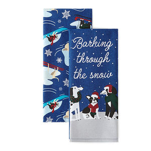 North Pole Trading Co. Barking Through the Snow 2-pc. Kitchen Towel from $7.99