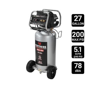 Fortress 27 Gallon , 200 PSI High-Performance Vertical Shop/Auto Air Compressor