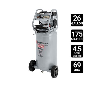 Fortress 26 Gallon  175 PSI Ultra Quiet Vertical Shop/Auto Air Compressor