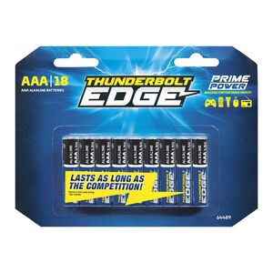 Thunderbolt Edge AAA PRIME POWER Alkaline Batteries, 18 Pack