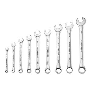Pittsburgh Fully Polished SAE Combination Wrench Set, 9 Piece