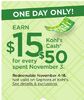 Earn $15 Kohl's Cash for every $50 Spent