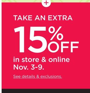 Extra 15% Off in Store & Online