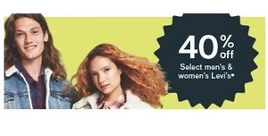 40% Off Select Mens & Womens Levis