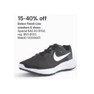 15-40% Off Select finishline sneakers & shoes