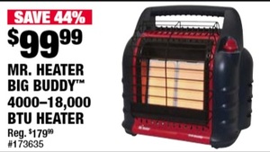 MR. HEATER  BIG BUDDY  4000-18,000 BTU HEATER