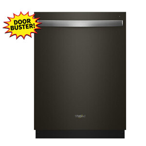 Whirlpool 47 dBA Smart Hidden Control Sani Rinse® Dishwasher in Black Stainless