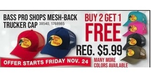 Buy 2 Get 1 FREE Bass Pro Shops Mesh-back Trucker Cap