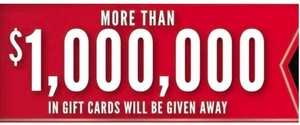 More Than 1,000,000 In Gift Cards Will Be Given Away