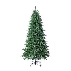 Holiday Living 7.5-ft Stockton Pine Pre-lit Slim Artificial Christmas Tree with LED Lights
