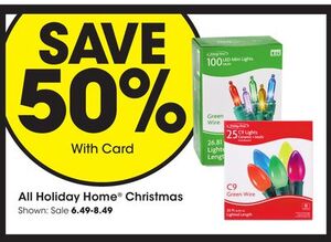 SAVE 50% With Card on All Holiday Home Christmas