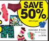 SAVE 50% WITH CARD ON Underwear & Socks