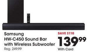 Samsung HW-C450 Sound Bar with Wireless Subwoofer