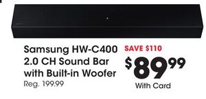 Samsung HW-C400 2.0 CH Sound Bar with Built-in Woofer