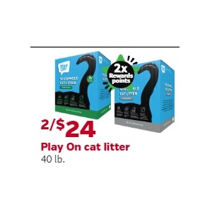Play On cat litter 40 lb 2/$24
