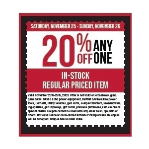 20% Off Any One Regularly Priced Item