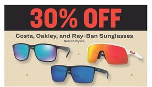 30% off Costa, Oakley, and Ray-Ban Sunglasses