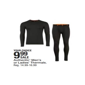 Authentic  Men’s or Ladies’ Thermals
