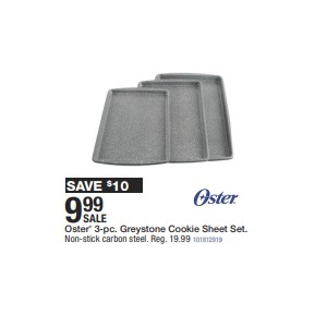 Oster 3-Pc Greystone Non-Stick Cookie Pan Set