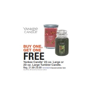 Buy One Get One Free Yankee Candle®  22-oz. Large or 20-oz. Large Tumbler Candle