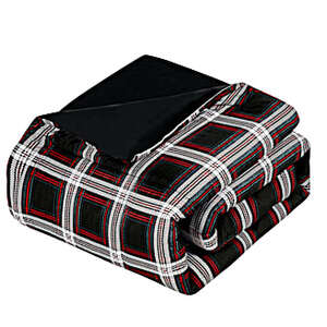 Microfiber Black Plaid Down Alternative Comforter