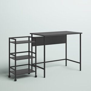Funderburg Desk with Rolling Cart