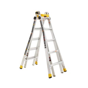 Gorilla Ladders 22 ft. Reach MPXA Aluminum Multi-Position Ladder with Project Bucket, 300 lbs. Load Capacity