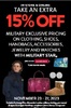 Take an Extra 15% off Military-exclusive Pricing On Clothing, Shoes etc